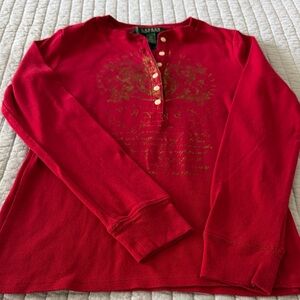 Ralph Lauren Red Long Sleeve Tee